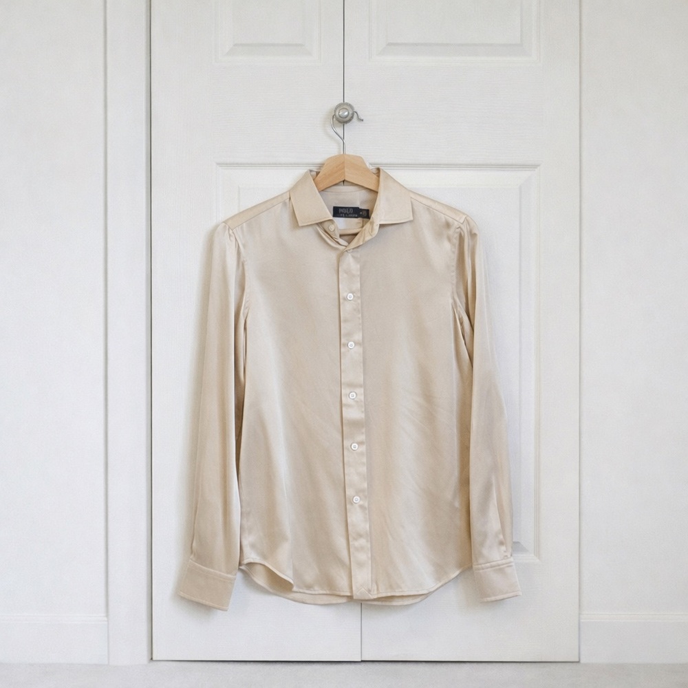 Polo Ralph Lauren 100% Silk Button-Front Shirt  - Brand New with Tags